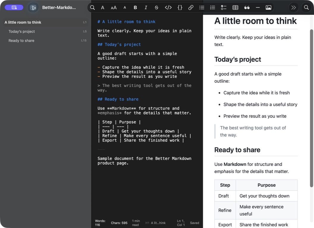 Better Markdown screenshot 2